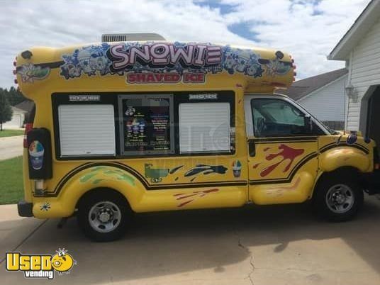 Turnkey 2015 Chevy Express 2500 Van Snowie Bus Shaved Ice Truck/Snowball Stand