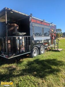 2021 8' x 20' Wood Fired Brick Oven Pizza Trailer with Porch Mobile Pizzeria Unit