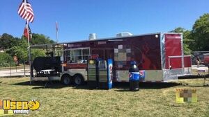 2015 8.5' x 36' Barbecue Food Trailer with Interior Bathroom | Concession Trailer