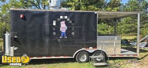 2022 8' x 14' Barbecue Food Concession Trailer with Fire Suppression & 8' Porch