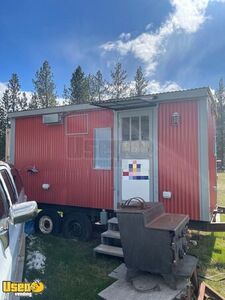 Barbecue Concession Vending Trailer with Smoker on a Single Axle Trailer