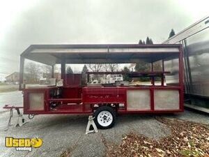 2020 4' x 9' Open Concept Mobile Kitchen Concession Tailgating Catering Trailer w/ Smoker