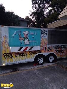 2009 - 8.5' x 16' Mobile Barbecue Food Concession Trailer