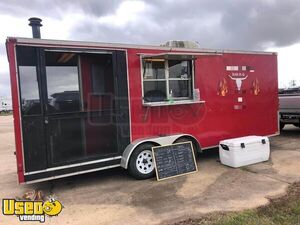 2015  20' Barbecue Food Trailer | Mobile BBQ Vending Unit with 6' Porch