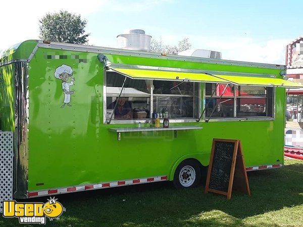 Used 18' Kitchen Food Trailer with Pro Fire Suppression System