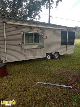 Used 8' x 27' Food Concession Trailer with Screened Porch / Mobie Kitchen