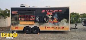 2025 8.5' x 20' Barbecue Kitchen Food Concession Vending Trailer w/ Smoker + Pro Fire System