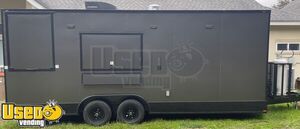 2023 - 8.5' x 22' Quality Cargo Barbecue Concession Trailer with 3' Porch and Bathroom