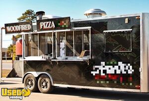 Turnkey Business - 2020 8.5' x 20' Quality Cargo Wood Fired Pizza Concession Trailer