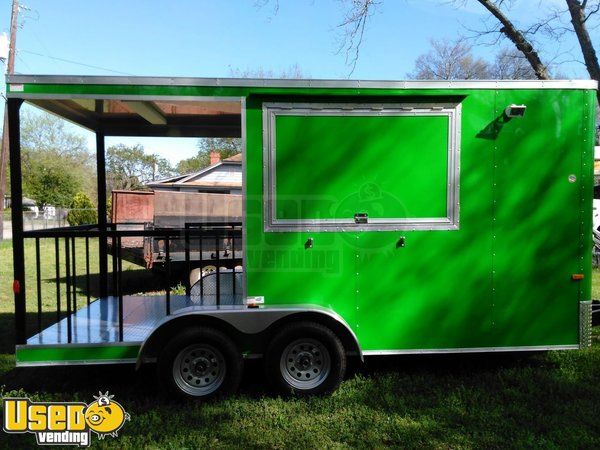 Brandnew 7' x 16' BBQ Concession Trailer with Porch