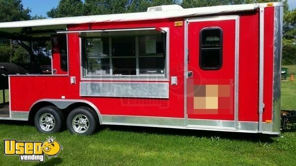 2015 8.4' x 24' BBQ Smoker Concession Trailer with Porch