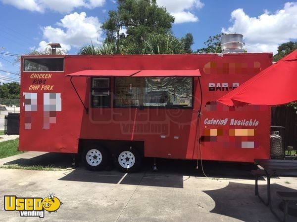 2005 - 8' x 20' Barbecue Concession Trailer with Porch with Pro Fire Suppression System