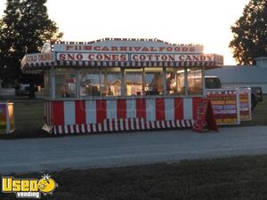 Loaded 8' x 18' Carnival Style Used Food Concession Trailer w/ Marquee