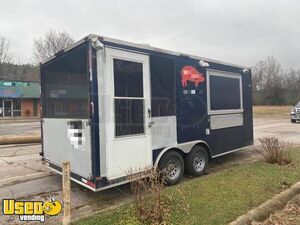 Ready to Use 2015 - 8.5' x 17' Barbecue Concession Trailer with 6' Porch