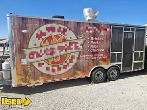 2018 8' x 28' Barbecue Food Concession Trailer with Fire Suppression & 8' Porch