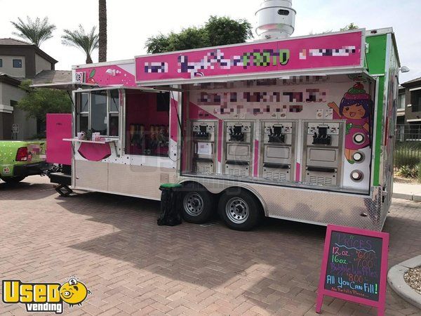 2017 - 28' Mobile Frozen Yogurt Shop / Soft Serve Concession Trailer