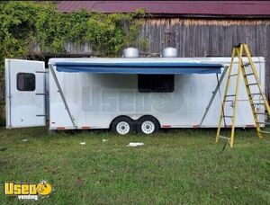 2002 Cargo Express 8.5' x 25' Commercial Kitchen and BBQ Concession Trailer
