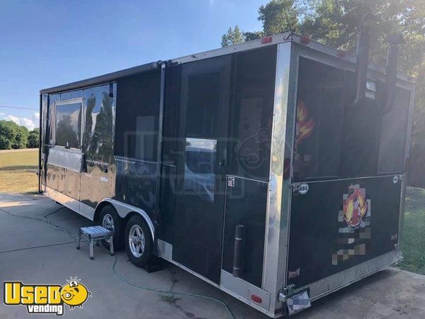Well-Kept 22' Freedom Barbeque Concession Trailer with Screened Porch