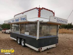 Heavy Duty Used 8' x 18' Mobile Food Concession Trailer with 360 Windows