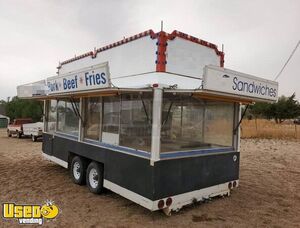 Heavy Duty Used 8' x 18' Mobile Food Concession Trailer with 360 Windows