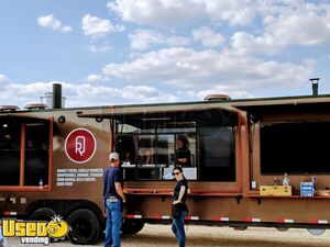 Mobile BBQ Restaurant 2019 8' x 32.2' Full Kitchen & BBQ Concession Trailer w/ Rotisserie Smoker