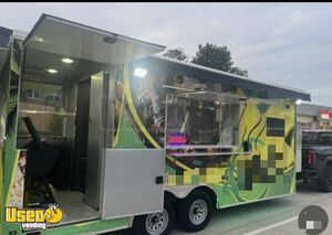 2022 8.5' x 16' Barbecue Food Concession Trailer with Fire Suppression & Porch