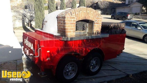 2012 15' Wood-Fired Oven Pizza Double Axle Catering Used Food Concession Trailer