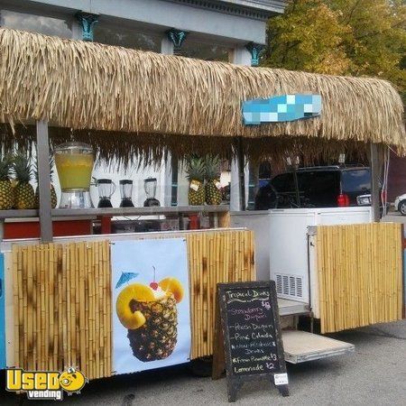 10' x 14' Custom Tiki Hut Style Concession Trailer