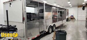 2014 - 8.5' x 27' Freedom Barbecue Kitchen Food Trailer with 10' Porch & Solar Panel