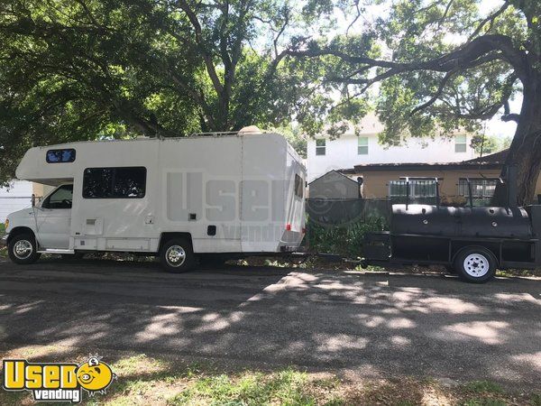 Used Ford E-350 18' Kitchen Food Truck with a 4' x 10' Smoker