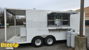 2022 8.5' x 20' Kitchen Food Concession Vending Trailer w/ Porch and Pro Fire System