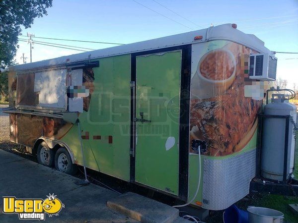 Loaded Mobile Kitchen Food Concession Trailer with Pro Fire Suppression
