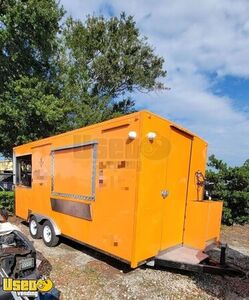 2021 8' x 18' Commercial Barbecue Kitchen Food Concession Trailer with Porch