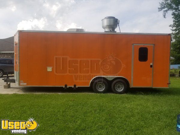 Very Clean 2016 - 8' x 22' Custom-Built Food Concession Trailer with Bathroom