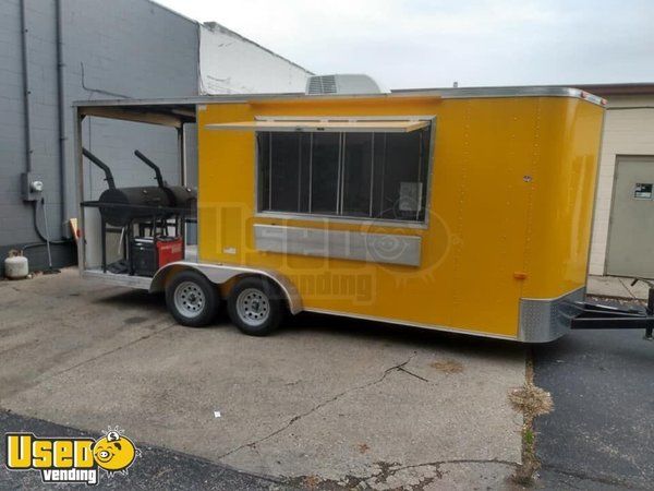 2018 Kenda Lone Star 7' x 23' Barbecue Food Trailer with Porch/Used BBQ Trailer