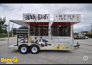 2018 8.6' x 18' Pizza Concession Trailer w/ Mugnaini Wood-Fired Brick Oven + Porch