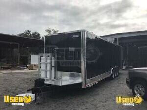 2018 - 8.5' x 35' BBQ and Kitchen Food ConcessionTrailer with Porch and Bathroom