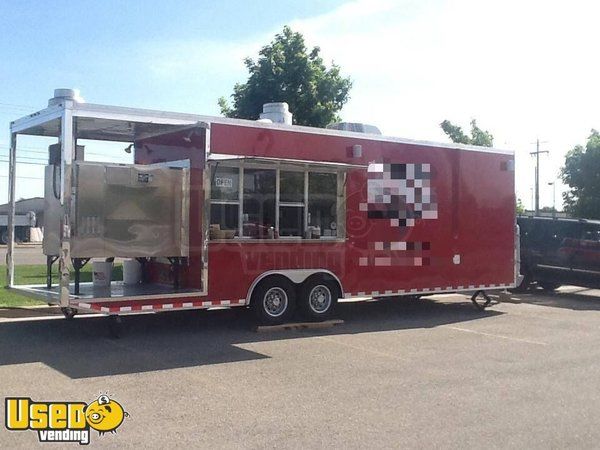 Custom-Built 2014 8.5' x 30' Worldwide Barbecue Concession Trailer w/ a 6' Porch