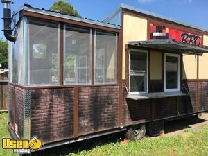 Inspected 2017 8' x 24' Barbecue Vending Trailer with a Screened Porch