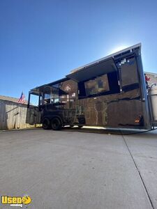 Like-New - 8.5' x 24' Barbecue Food Concession Trailer with Porch and Pro-Fire Suppression