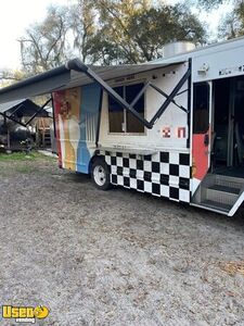2001 - 30' Workhorse P42 Kitchen Food Truck with a BBQ Smoker on a Trailer