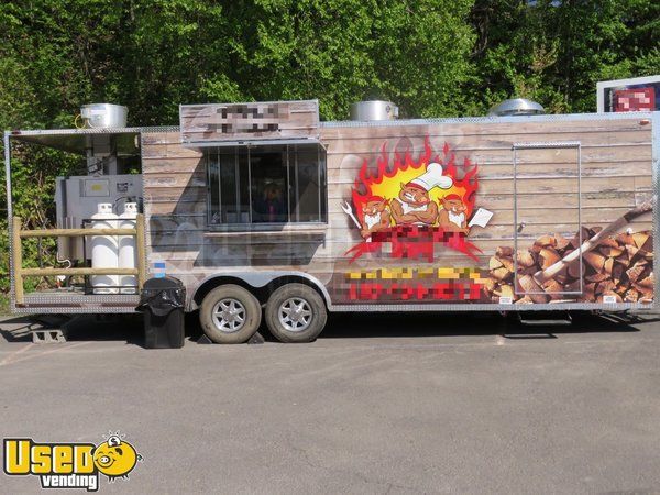 2015 - 8.6' x 28' BBQ Concession Trailer with Porch