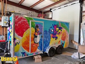 NEW - 7' x 16' Shaved Ice Trailer Snowball Concession Unit