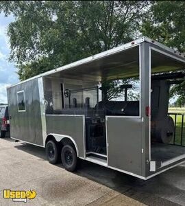 2023 8.5' x 12' Enclosed Barbecue Food Trailer with Porch Concession Trailer