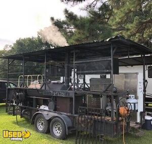 18' Barbecue Concession Trailer / Ready to Work Barbeque Pit