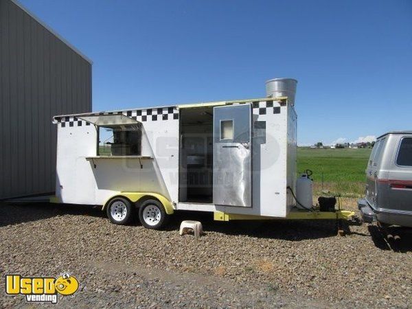 8' x 21' Used Food Concession Trailer with Van