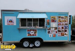 2022 - 8.5' x 16' Complete Turnkey Mini-Donut and Food Concession Trailer with Inventory