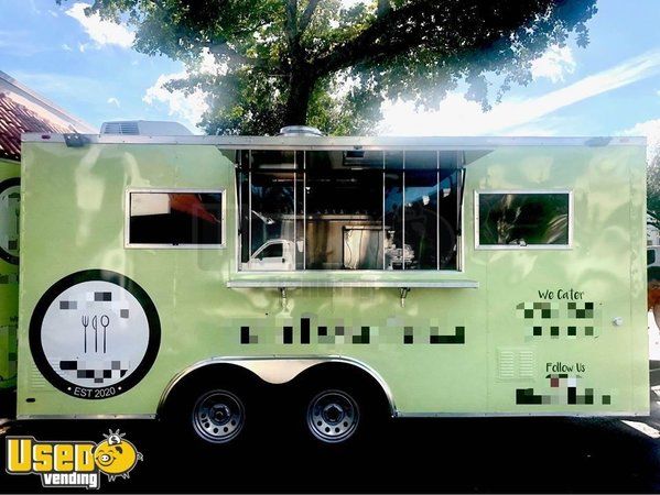 Lightly Used 2020 - 8.5' x 16' Food Concession Trailer with Commercial Kitchen