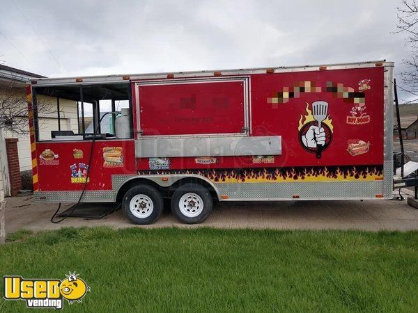 Ready for Action Food Concession Trailer with Porch / Mobile Kitchen Unit