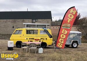 Vintage 1966 Dodge A100 Pop-Up Van Retro Food Truck w/Storage Trailer